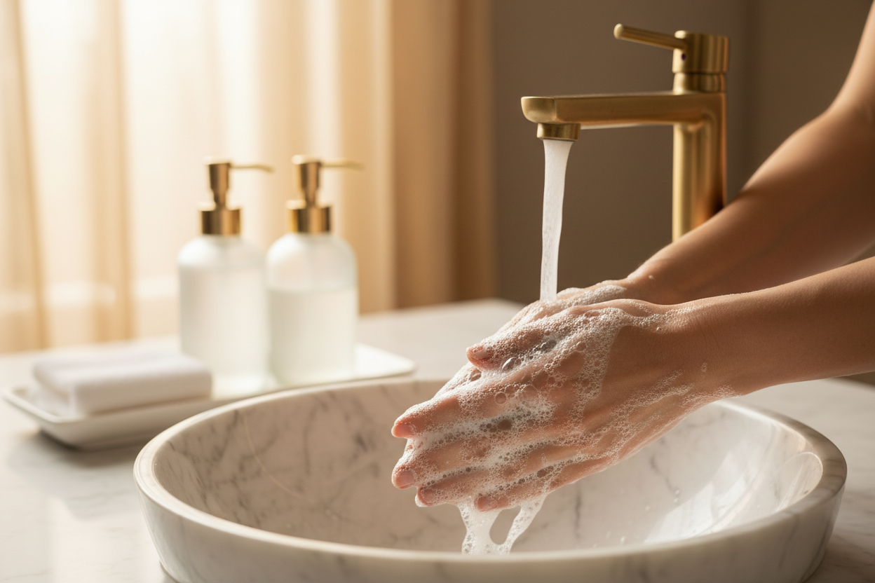 washing hands luxury